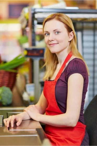 Cashier smiling x371