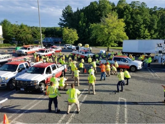 Employee stretches before rescue response x537