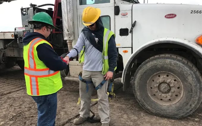 Utilities Employee gets his wrist looked at by an onsite injury prevention specialist