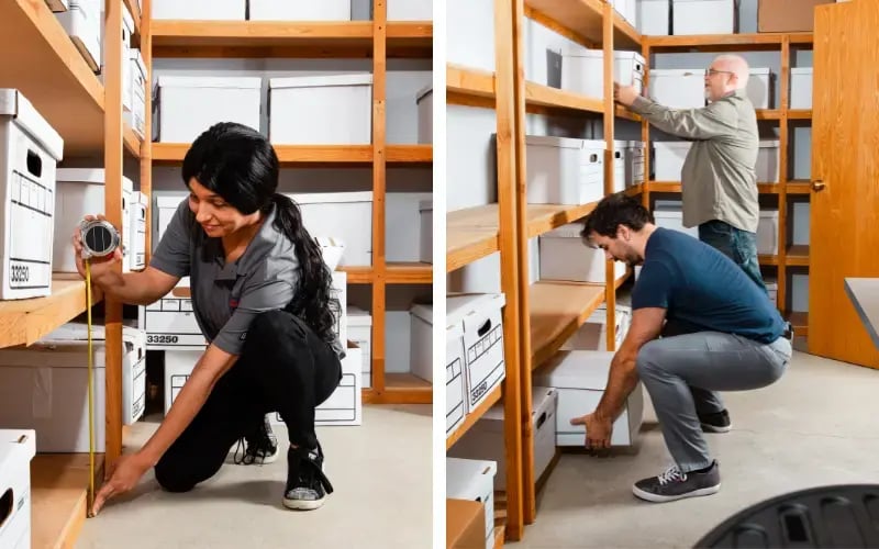 Woman measures a filing job demand