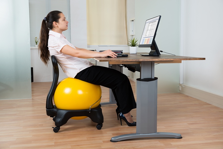 Exercise ball office 2025 chair with arms